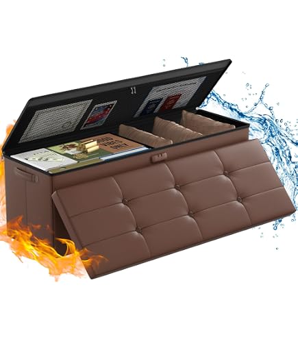 Amazon.com: DocSafe Storage Ottoman Bench,Fireproof＆Waterproof
